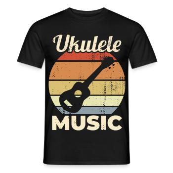 Musique Ukulélé Vintage - T-shirt homme - noir - Devant - AI Model Male 178 light (178cm)