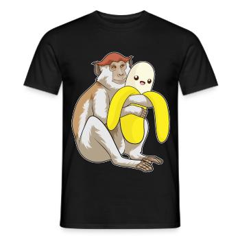 Affe Banane - Männer T-Shirt - Schwarz - Vorne - AI Model Male 178 light (178cm)
