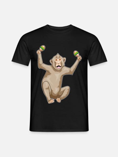 Monkey Musician Rattle Music - Men's T-Shirt - black