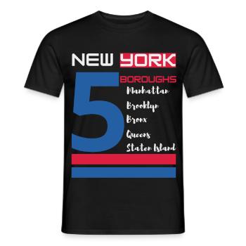 New York City Five Boroughs Love New York Bronx - Men's T-Shirt - black - Front - AI Model Male 178 light (178cm)