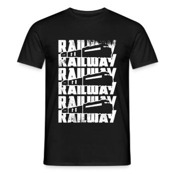 Croquis de train - T-shirt homme - noir - Devant - AI Model Male 178 light (178cm)