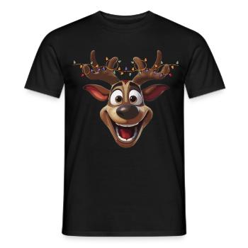 Noël Rudolph - Renne Orignal Père Noël - T-shirt homme - noir - Devant - AI Model Male 178 light (178cm)
