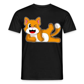 Gymnastique de fitness yoga pour chats - T-shirt homme - noir - Devant - AI Model Male 178 light (178cm)