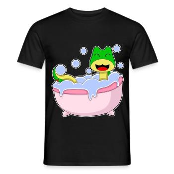Snake Bathing Bathtub - Men's T-Shirt - black - Front - AI Model Male 178 light (178cm)