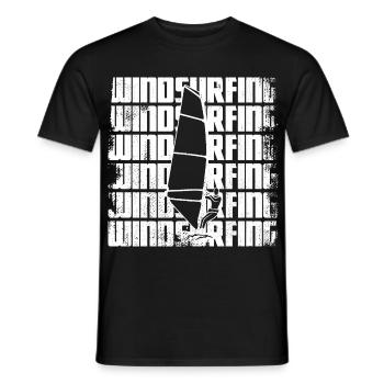 Funny windsurfer - Men's T-Shirt - black - Front - AI Model Male 178 light (178cm)