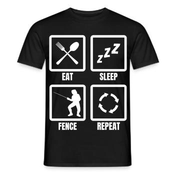 Eat Sleep Fence Repeat - Men's T-Shirt - black - Front - AI Model Male 178 light (178cm)
