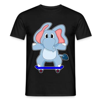 Elephant Skater Skateboard Sport - Men's T-Shirt - black - Front - AI Model Male 178 light (178cm)