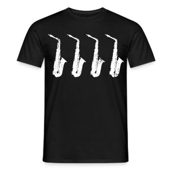 Modèles de saxophones rétro - T-shirt homme - noir - Devant - AI Model Male 178 light (178cm)