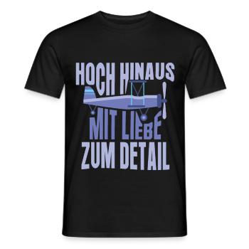 Flugzeug Modellbauer Hoch hinaus Detail Geschenk - Männer T-Shirt - Schwarz - Vorne - AI Model Male 178 light (178cm)