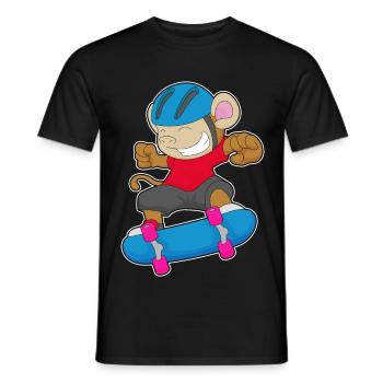 Affe Skater Skateboard Sport - Männer T-Shirt - Schwarz - Vorne - AI Model Male 178 light (178cm)