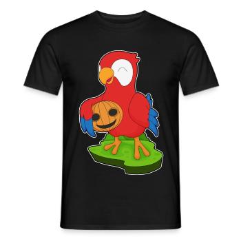 Perroquet Halloween citrouille - T-shirt homme - noir - Devant - AI Model Male 178 light (178cm)