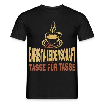 Barista Leidenschaft Siebträger Kaffee Geschenk - Männer T-Shirt - Schwarz - Vorne - AI Model Male 178 light (178cm)