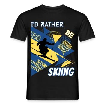 I'd Rather Ski - Ski Wintersportler Skifahrer - Männer T-Shirt - Schwarz - Vorne - AI Model Male 178 light (178cm)