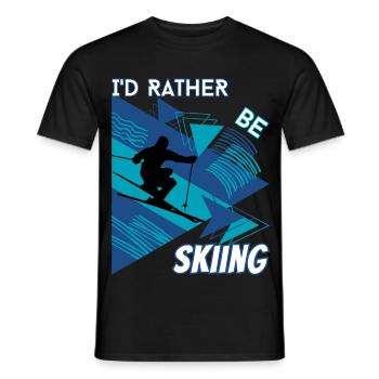 I'd Rather Ski - Ski Winter Sports Skier - Men's T-Shirt - black - Front - AI Model Male 178 light (178cm)