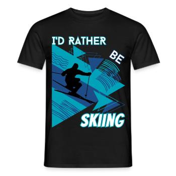 I'd Rather Ski - Ski Wintersportler Skifahrer - Männer T-Shirt - Schwarz - Vorne - AI Model Male 178 light (178cm)