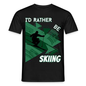 I'd Rather Ski - Ski Winter Sports Skier - Men's T-Shirt - black - Front - AI Model Male 178 light (178cm)