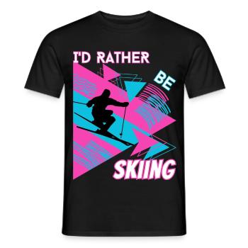 I'd Rather Ski - Ski Wintersportler Skifahrer - Männer T-Shirt - Schwarz - Vorne - AI Model Male 178 light (178cm)