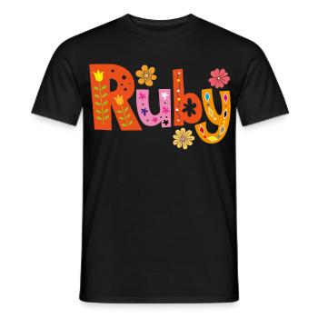 Personalized Ruby Name - Men's T-Shirt - black - Front - AI Model Male 178 light (178cm)