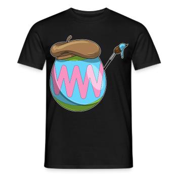 Œuf de Pâques Peinture de Pâques - T-shirt homme - noir - Devant - AI Model Male 178 light (178cm)