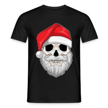 Weihnachtsmann Weihnachten Totenkopf  - Männer T-Shirt - Schwarz - Vorne - AI Model Male 178 light (178cm)