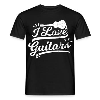 I Love Guitars - Men's T-Shirt - black - Front - AI Model Male 178 light (178cm)