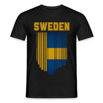 Drapeau de la Suède, fierté suédoise - T-shirt homme - noir - Devant - AI Model Male 178 light (178cm)