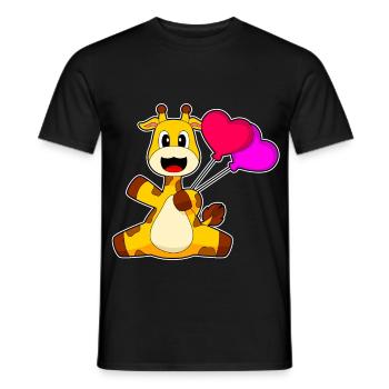 Giraffe Balloon - Men's T-Shirt - black - Front - AI Model Male 178 light (178cm)
