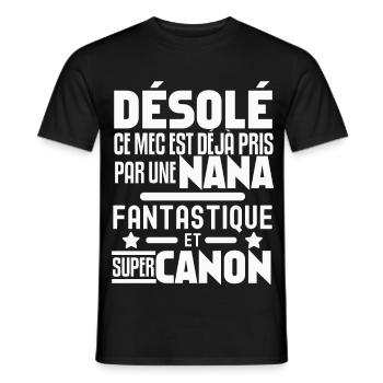 Ce Mec Est déjà pris par une nana fantastique - T-shirt homme - noir - Devant - AI Model Male 178 light (178cm)