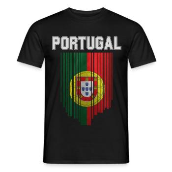 Flag of Portugal, Portuguese pride - Men's T-Shirt - black - Front - AI Model Male 178 light (178cm)