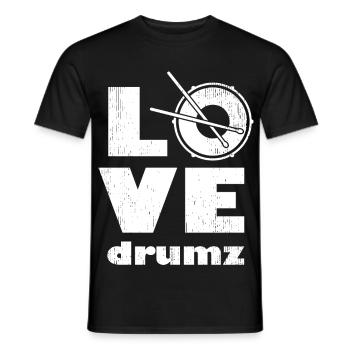 Design minimaliste de tambour d’amour - T-shirt homme - noir - Devant - AI Model Male 178 light (178cm)