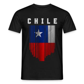 Flag of Chile, Chilean pride - Men's T-Shirt - black - Front - AI Model Male 178 light (178cm)