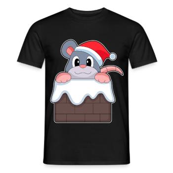 Maus Weihnachten Weihnachtsmütze - Männer T-Shirt - Schwarz - Vorne - AI Model Male 178 light (178cm)