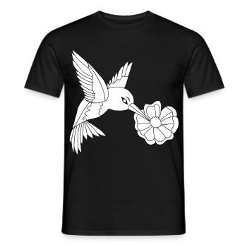 White Foraging Bird - Men's T-Shirt - black - Front - AI Model Male 178 light (178cm)