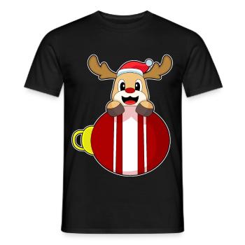 Bal de Noël des rennes - T-shirt homme - noir - Devant - AI Model Male 178 light (178cm)
