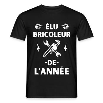 élu bricoleur de l année 1 - T-shirt homme - noir - Devant - AI Model Male 178 light (178cm)