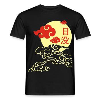 Manga Sonnenuntergang - Männer T-Shirt - Schwarz - Vorne - AI Model Male 178 light (178cm)