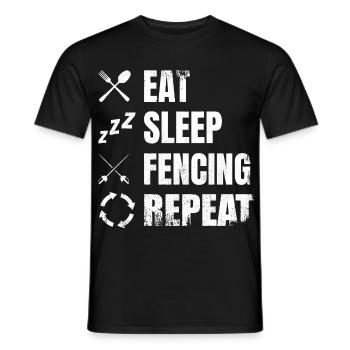 Fencing Daily Routine - Men's T-Shirt - black - Front - AI Model Male 178 light (178cm)