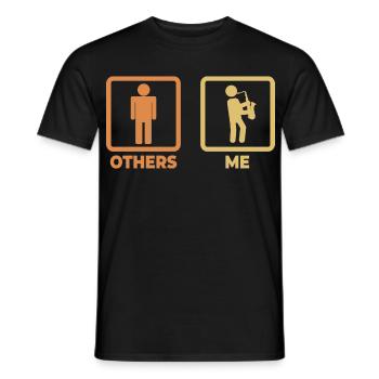 Lustige Saxophon Strichfiguren - Männer T-Shirt - Schwarz - Vorne - AI Model Male 178 light (178cm)