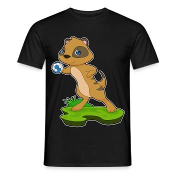 Meerkat Handball Player Handball - Men's T-Shirt - black - Front - AI Model Male 178 light (178cm)