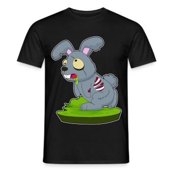 Bunny Halloween Zombie - Men's T-Shirt - black - Front - AI Model Male 178 light (178cm)
