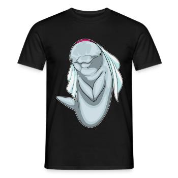 Dauphin voile de mariée mariage - T-shirt homme - noir - Devant - AI Model Male 178 light (178cm)
