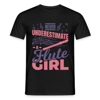 Unterschätze nie ein Flötenmädchen - Männer T-Shirt - Schwarz - Vorne - AI Model Male 178 light (178cm)