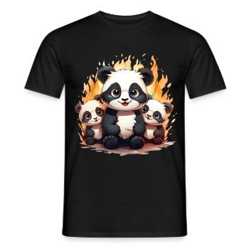 Escouade de bébés pandas - T-shirt homme - noir - Devant - AI Model Male 178 light (178cm)