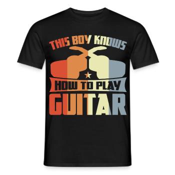 Ce garçon sait jouer de la guitare - T-shirt homme - noir - Devant - AI Model Male 178 light (178cm)
