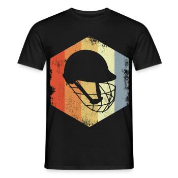 Vintage cricket helmet sketch - Men's T-Shirt - black - Front - AI Model Male 178 light (178cm)
