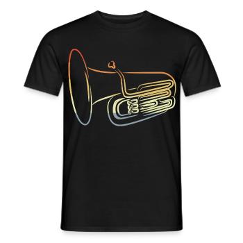 Dessin de Tuba Vintage - T-shirt homme - noir - Devant - AI Model Male 178 light (178cm)