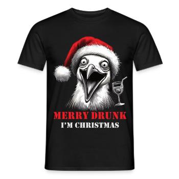 Merry Drunk I'm Christmas Bier Spruch Weihnachten - Männer T-Shirt - Schwarz - Vorne - AI Model Male 178 light (178cm)