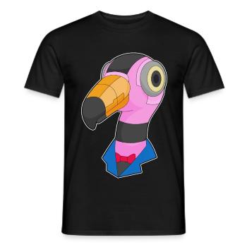 Robot flamant rose - T-shirt homme - noir - Devant - AI Model Male 178 light (178cm)