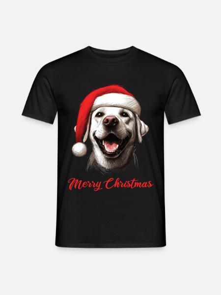 Merry Christmas - Labbi Labrador Weihnachten - Männer T-Shirt - Schwarz