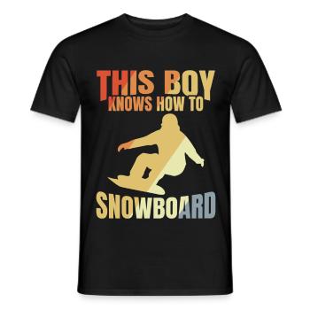 Snowboard Boy - Men's T-Shirt - black - Front - AI Model Male 178 light (178cm)